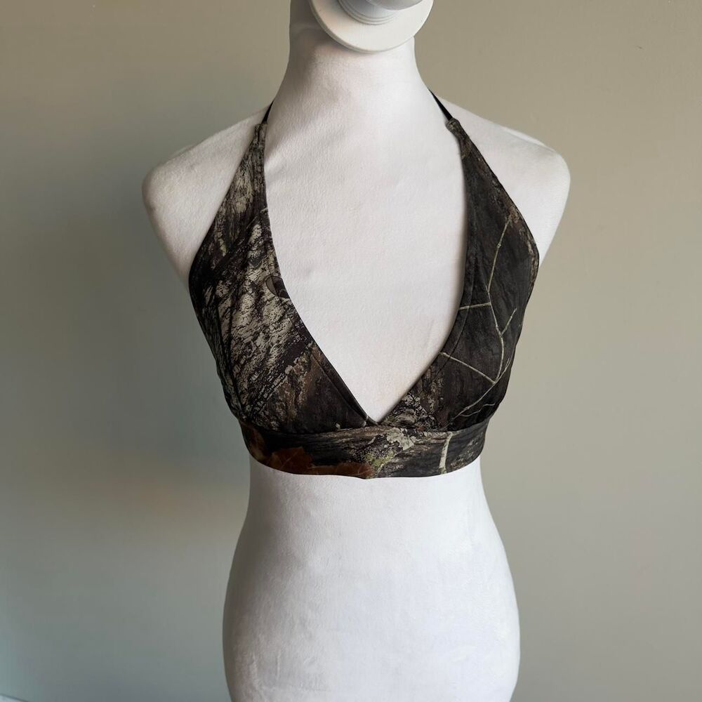 Hatchie Camo Triangle Bikini Top Y2K Streetwear Country Festival Bralette Club
